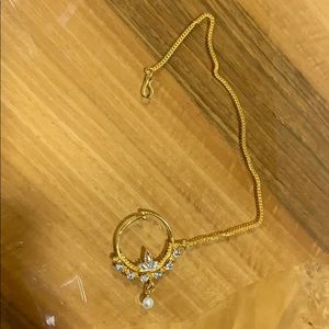 NEW INDIAN NOSE RING WITH CHAIN